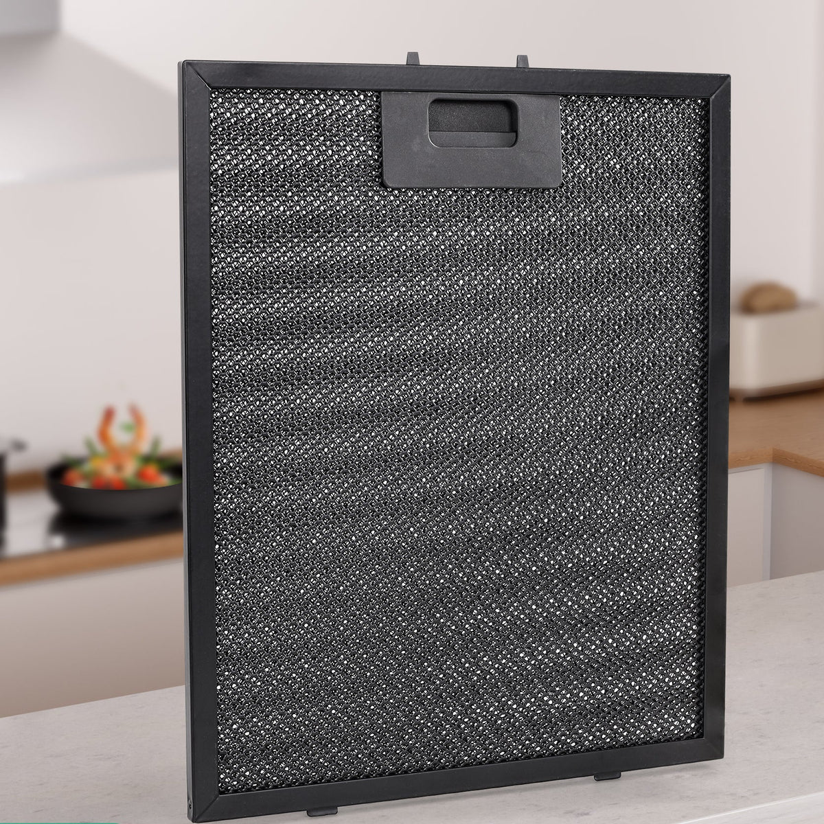 Filtre à graisse pour hotte aspirante 220,5 x 229 mm avec clips Karfuß de 52 mm | Filtre en aluminium à 5 couches | Filtre à graisse métallique inoxydable et lavable | Filtre de remplacement universel pour hotte aspirante