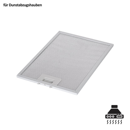 Dunstabzugshauben Fettfilter 319 x 260 mm mit 52 mm Karfuß-Klipse | 5-lagiger Aluminiumfilter | Metallfettfilter rostfrei & waschbar | Universeller Ersatzfilter für Dunstabzugshauben