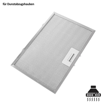 Filtre à graisse pour hotte aspirante 349 x 229 mm avec clips de fixation de 52 mm | Filtre en aluminium à 5 couches | Filtre à graisse métallique inoxydable et lavable | Filtre de rechange universel pour hotte aspirante