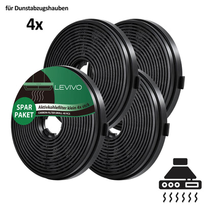 Aktivkohlefilter 4er-Pack, Ersatzfilter für Levivo-Dunstabzugshauben