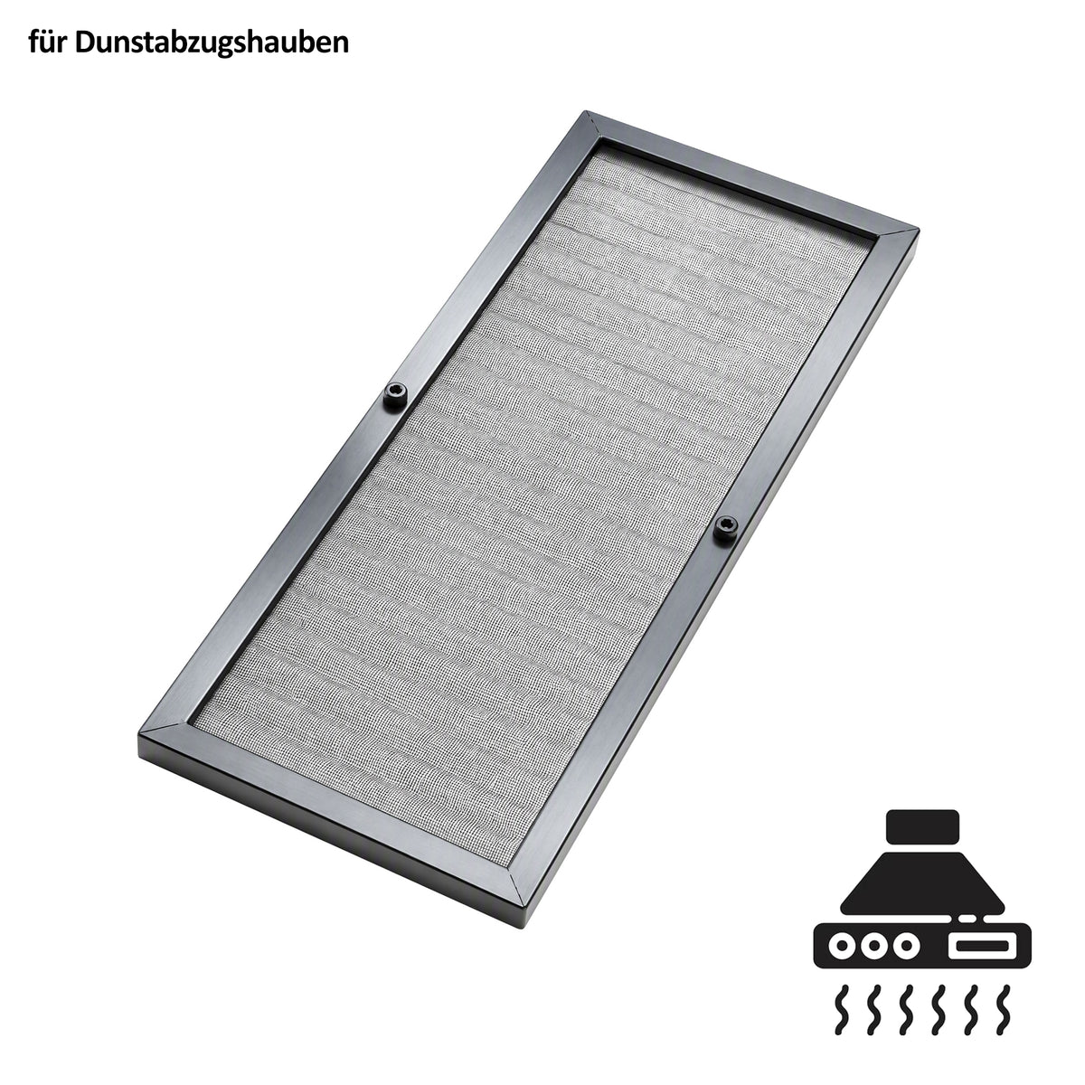 Induktionskochfeld Fettfilter 337 x 69 mm mit Karfuß-Klipse | 5-lagiger Aluminiumfilter | Metallfettfilter rostfrei & waschbar