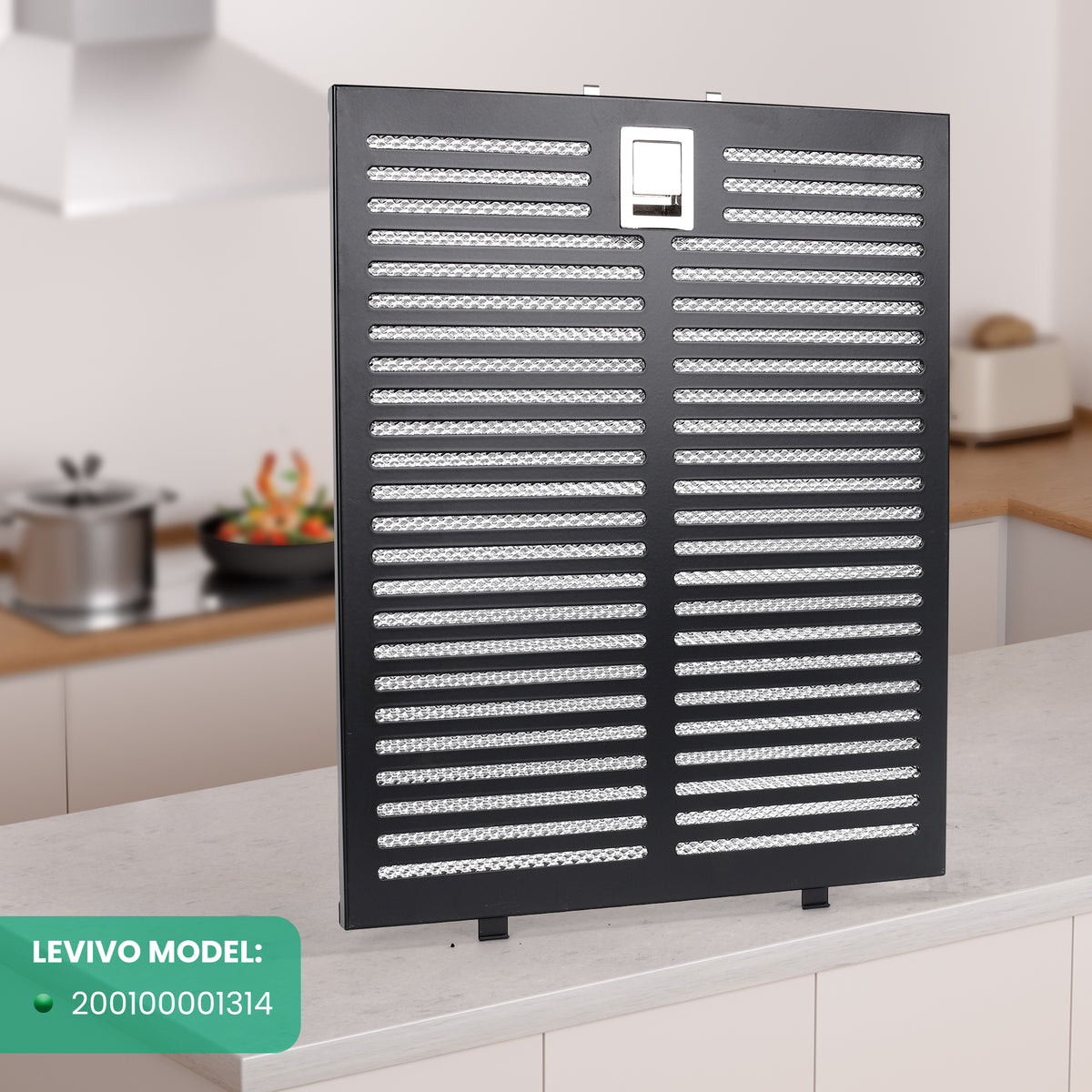 Filtre à graisse pour hotte aspirante 260 x 319 mm avec clips de fixation de 52 mm | Filtre en aluminium à 5 couches | Filtre à graisse métallique inoxydable et lavable | Filtre de rechange universel pour hottes aspirantes
