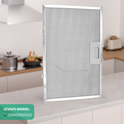 Filtre à graisse pour hotte aspirante 349 x 229 mm avec clips de fixation de 52 mm | Filtre en aluminium à 5 couches | Filtre à graisse métallique inoxydable et lavable | Filtre de rechange universel pour hotte aspirante