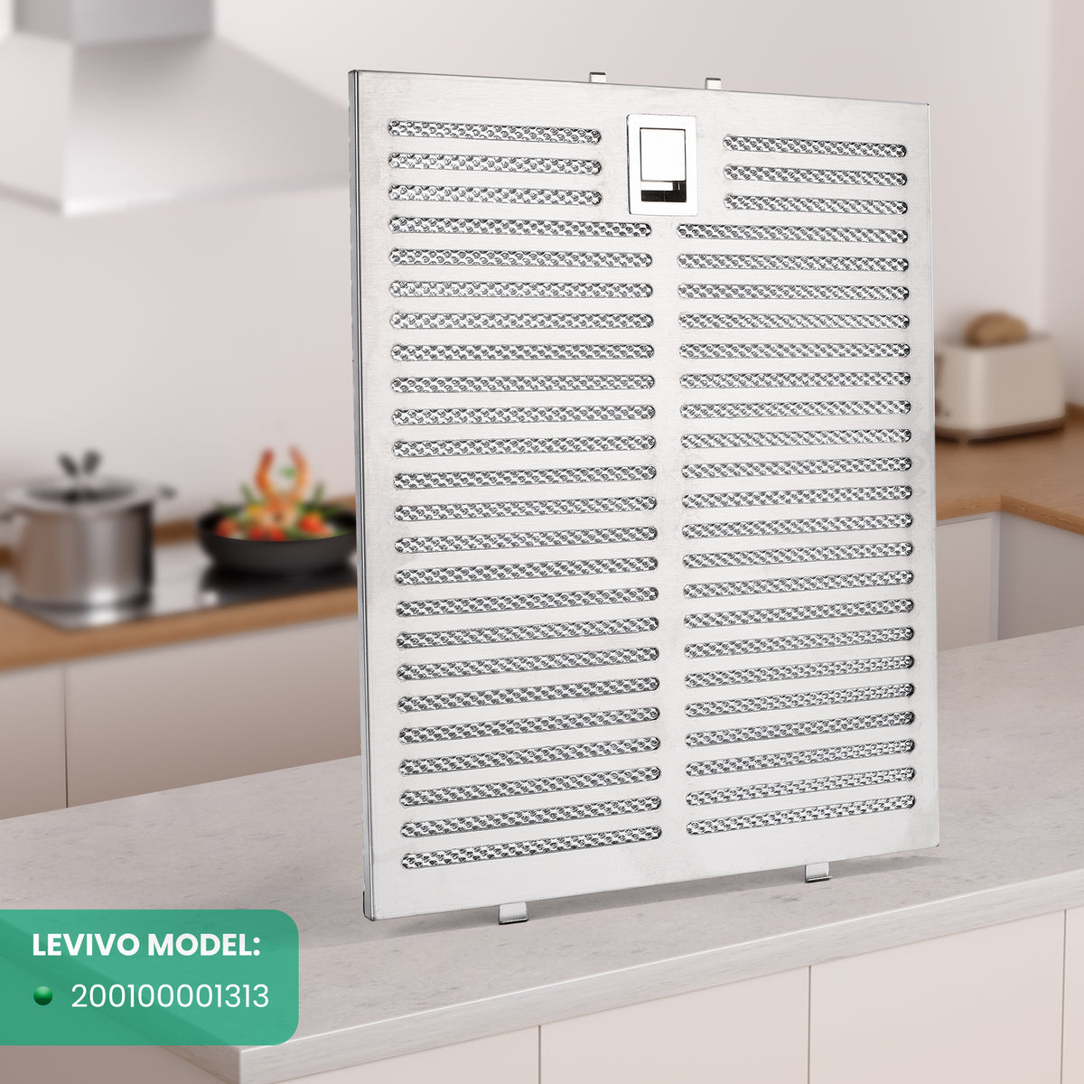 Filtres à graisse pour hotte aspirante 260 x 319 mm avec clips de fixation de 52 mm | Filtre en aluminium à 5 couches | Filtre à graisse métallique inoxydable et lavable | Filtre de rechange universel pour hotte aspirante