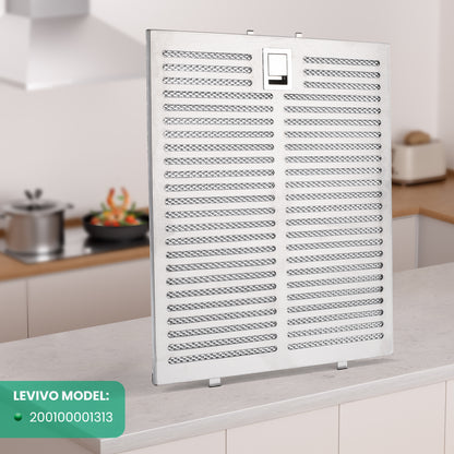 Filtres à graisse pour hotte aspirante 260 x 319 mm avec clips de fixation de 52 mm | Filtre en aluminium à 5 couches | Filtre à graisse métallique inoxydable et lavable | Filtre de rechange universel pour hotte aspirante